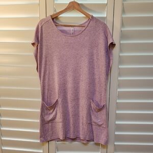 Latched Mama Pink Cap Sleeve Tunic Relaxed Fit